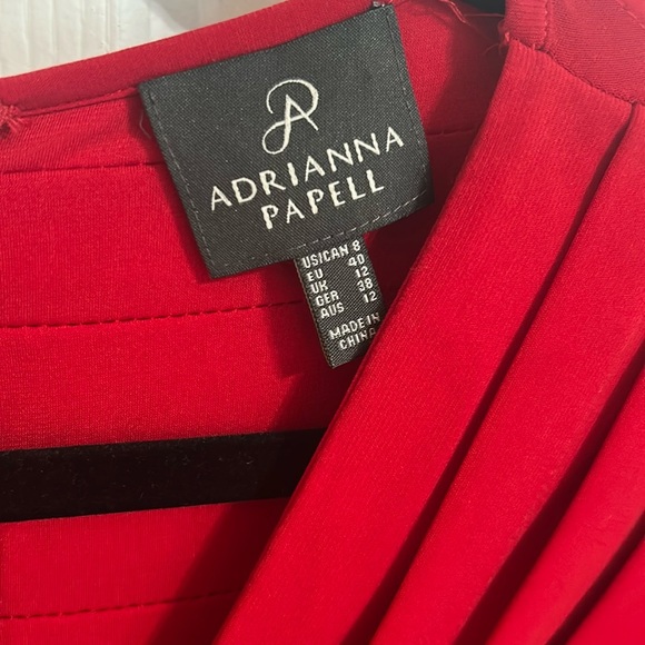 Adrianna Papell Red Quarter Sleeve Dress - Picture 2 of 4